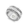 Hoxton London Men's Sterling Silver Twist Wide Ring - Size