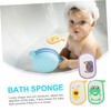 VICASKY 3Pcs Baby Bath Sponge Set Gentle Shower Scrubber for