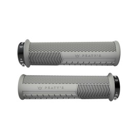 Peaty's Monarch Grips - Grey/Knurl/Thick - Race Control, Durable, Ergonomic Finger Bars, Comfort Thumb Pads, All Day Riding, All Weather & Terrain, MTB Enduro Downhill E-Bike Mountain Bike