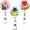 ID 3 Pcs Flower ID Badge Reel Retractable Holders Christmas