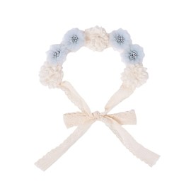 YICHUN Girls Headbands Kids Hair Bands Princess Lace Flower Headbands Handmade Photography Wedding Crown Hair Accessories For Girls (Light Green Beige)