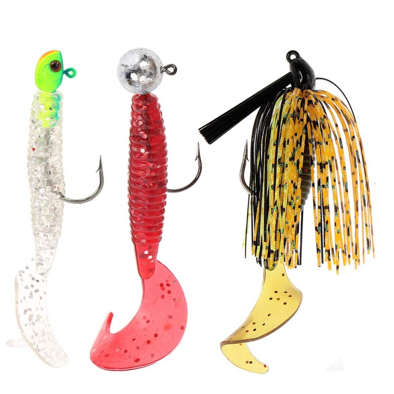 Fishing Grubs Paddle Tail Swimbaits Luminous Shrimp Soft Lures Kit