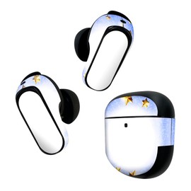 Bose QuietComfort Earbuds II 用 スキンシール ボーズ イヤバッズ2 用 ステッカー 本体3枚 ケース1セット 保護 フィルム デコ 星 立体 青 002206