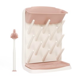 Emulait Ubbi Vertical Drying Rack, Baby Accessory, Space Saving Countertop with Cleaning Brush