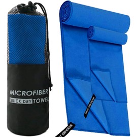 Toalla Microfibra Secado Rápido 2 Pack, Toalla de Viaje Ligera y Portatil, Toalla Deportiva para Playa, Natación, Yoga, Gimnasio, Camping, Senderismo