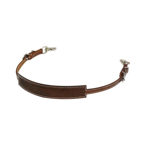 Showman Wide Basket Tooled Wither Strap