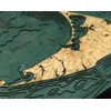 Nantucket, Massachusetts 3-D Nautical Wood Chart, 16" x 20