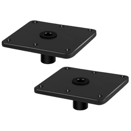 Aluminum Boat Seat Base, 7 x7 Inches, Boat Seat Pedestal Base Mount Plate, for 3/4" Pin Post Socket, Boat Accessories (Black 2 Pack)