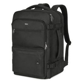WANDF 17-Inch Laptop Travel Backpack For Spirit Airlines Personal Item Bag 18x14x8 with Wet Pocket for Men Women (Black)