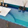 Wallercity 15.8''x236'' Glossy Teal Faux Metal Contact Paper for Countertops