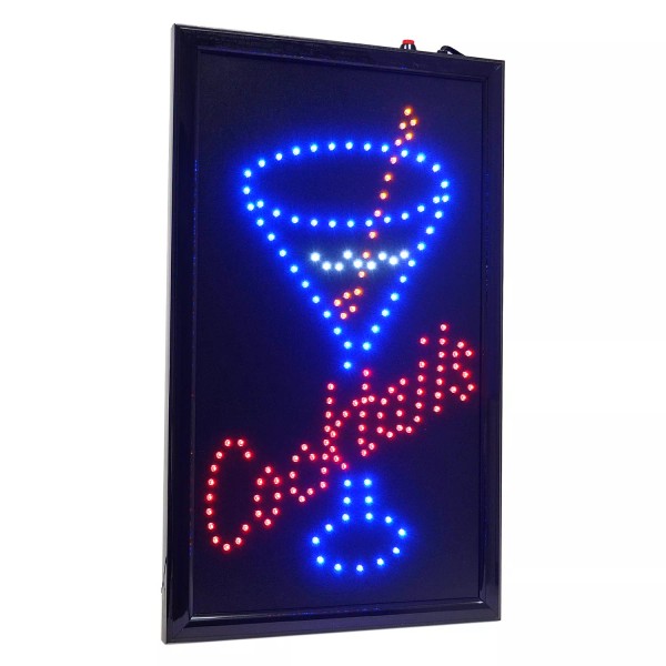Large Cocktails High Visible LED Light Business Open Sign Chain