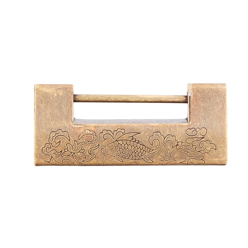 Chinese Antique Lock Spacing 4.3cm/1.7in Brass Chinese Old Style Padlock