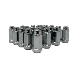C8 Corvette Bulge Acorn Wheel Lug Nuts 19mm - 14 x 1.5-1.90 Long - Complete Set of 20 for 2020-2026 Corvettes (Chrome)