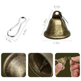 ONEST 25 Pieces Craft Bells Small Brass Bells for Hanging Wind Chimes Making Dog Training Doorbell Wedding Decor, Bronze