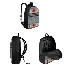 SEANATIVE Ethnic Aztec Tribal Backpack Set for Teen Girls Boys Lightweight Children School Book Bag with Thermal Lunch Bag Pencil Case,3Pcs