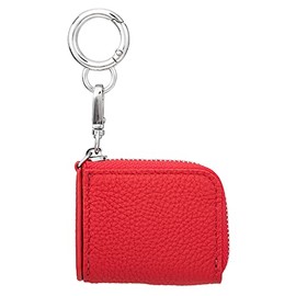 GRAMAS Genuine Leather Mini Coin Case "Me-po Ver.2" German Shrunken-calf Can Hold 20 to 25 Coins, Includes Carabiner, Mini Size, Compact, Large Capacity, Coin Purse, Mini Wallet, red
