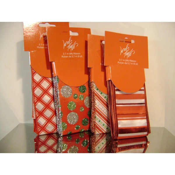 LORD & TAYLOR RED STRIPED & POLKA DOT MIXED WIRED
