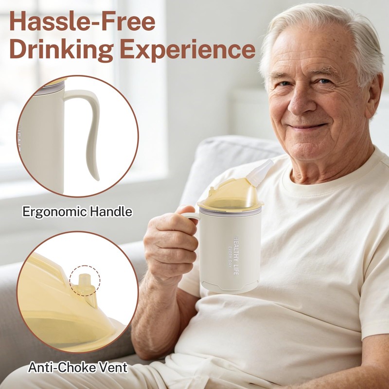 Jionhenn Stainless Steel Adult Sippy Cup