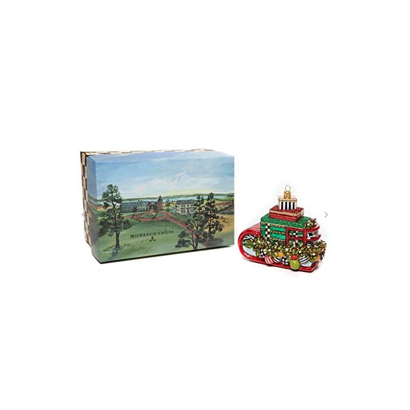 MacKenzie-Childs Glass Ornament - Christmas Sled