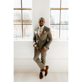 London Jae Apparel Neckties for Men - Floral & Plain Styles Neck Ties - Wedding Groomsmen Outfit Accessories for Adults (Floral, Louis)