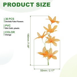 PATIKIL Orchids Fake Flowers, 30 Pcs Artificial Flower Arrangement Hairpin Headdress Wreath for Floating Candles Vase Home Wedding Centerpiece Decorations, Orange