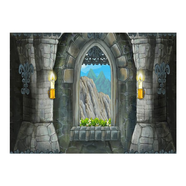 10x8ft Cartoon Fairytale Photography Backdrop Old Castle Vinyl Rustic Arch