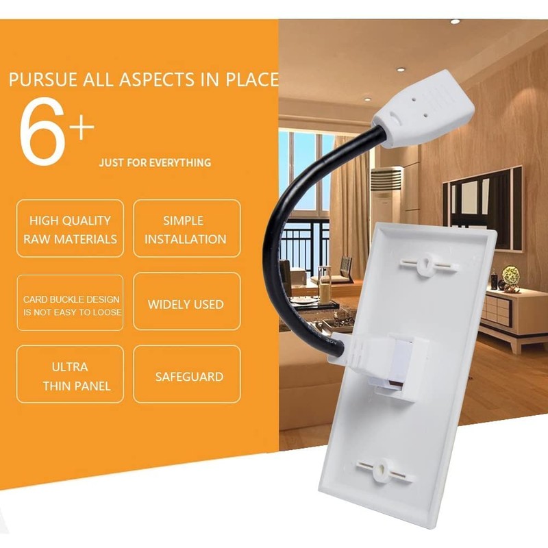 MXTECHNIC Single Port 4K HDMI Wall Plate Outlet Cover with