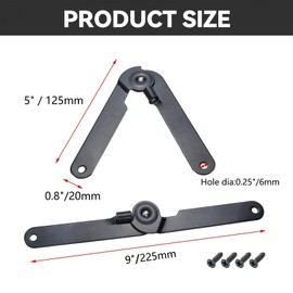 Pastlla 2 Pcs 180 Degree Rotatable Support Hinges, 9 Inch Folding Lid Support Hinges for Furniture Cabinet Cupboard Box Jewellery Gift Door Hardware Locks Box, Black