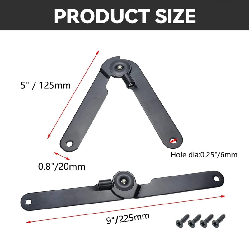 Pastlla 2 Pcs 180 Degree Rotatable Support Hinges, 9 Inch