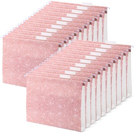 Dispowreath 20 Pcs Light Pink Hanging File Folders 12" x 9.25'' Glitter Decorative File Folders with 20 Paper 2" Expansion,20 Paper 1/5 Cut Tab and 20 Plastic Tab for Filing Cabinet Office Desktop