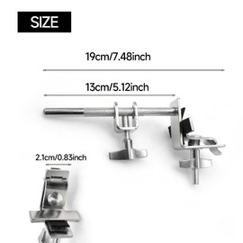 Soundspire Silver Multi-Clamp, Adjustable Quick-Release Drum Mount for Cymbal Stands & Percussion (Stainless Steel)