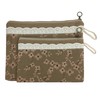 Emartbuy Set of 2 Floral Print Zipper Fabric Pouch With