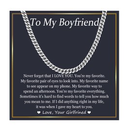 EPIRORA Mens Gifts Cuban Chain Gifts for Boyfriend,Boyfriend Gifts for Him丨Mens Chain Necklace Christmas Anniversary Valentines Day Gifts Presents for Boyfriend