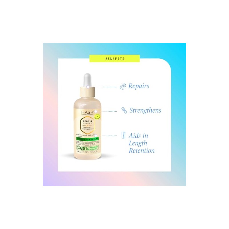 HASK, Longer & Stronger, Suero Capilar, Fortalece y Engrosa el
