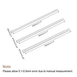 sourcing map Round Solid Aluminum Rod 8,10,12mm Diameter 300mm Length Lathe Bar Stock for DIY Craft 3in 1set