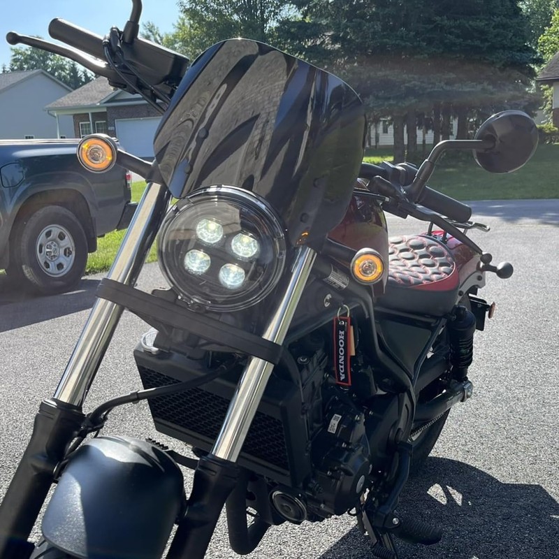 Lorababer Polycarbonate Windshield, Smoke, for Honda Rebel CMX 300, 2017-2024