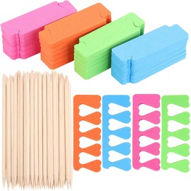 248Pcs Toe Separators Set - Premium 48 Sponge Toe Separators - 200 Wood Nail Sticks Orange Stick Cuticle Pushers Pedicure Tools