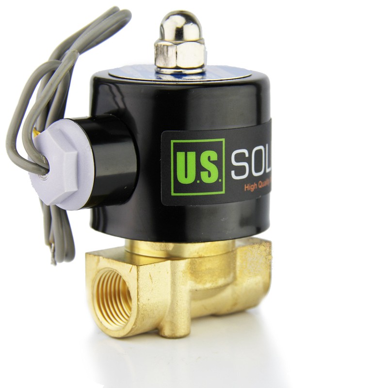 U.S. Solid 3/8" Electric Solenoid Valve 12-VDC, VITON Gasket, Air,