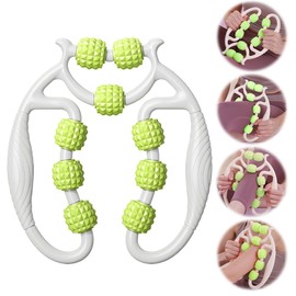 CEWROM Leg Muscle Massager, Massage Roller Legs, Deep Tissue Massage Roller with 9 Wheels, Trigger Point Tool for Massaging the Legs, Foot Massager for Relaxation (Green)