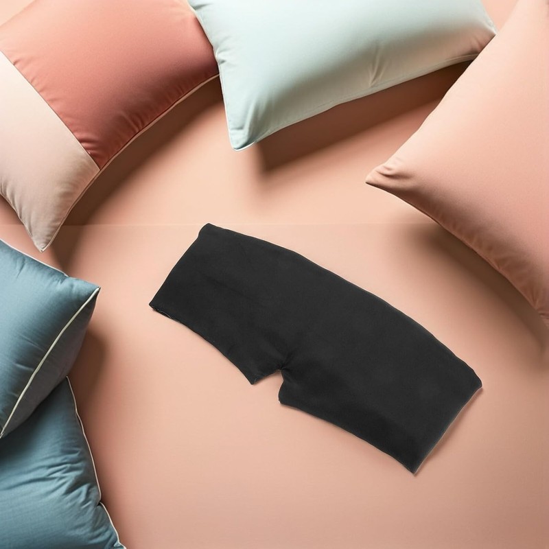 TEHAUX Antifaz para Dormir de Viaje de Seda Sintética Negro,