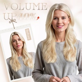 Elailite Real Hair Extensions Bondings 60 cm #613 Light Blonde U-Tip Hair Extensions Keratin 50 Strands 50 g