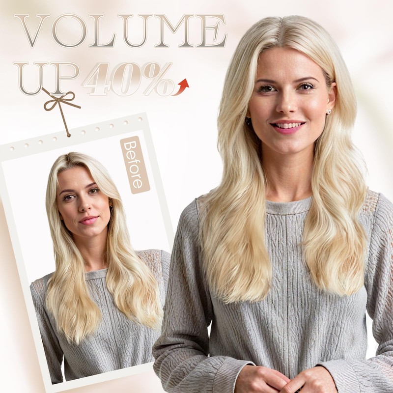 Elailite Real Hair Extensions Bondings 60 cm #613 Light Blonde