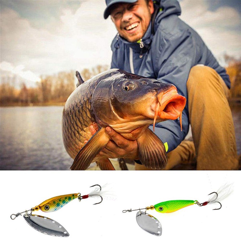 5 Pcs Fishing Lures Spinners Set Hard Plastic Body Artificial