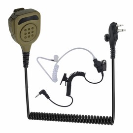 WODASEN Waterproof Radio Speaker Mic Walkie Talkie Microphone Handheld Shoulder Lapel Mic for Hytera BD502 BD502i BD552i BD612i PD402i PD482i PD562i PD502 PD502i TC-508 RCA RDR2500 (129, Tan)