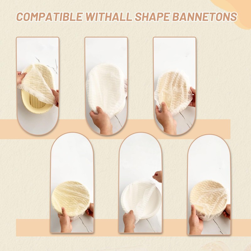 50 Pcs Banneton Bread Proofing Basket Liner,21" Bread Bowls Liner