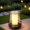 NWUNJ Black Touch Table Lamp with Dynamic Flame Effect -