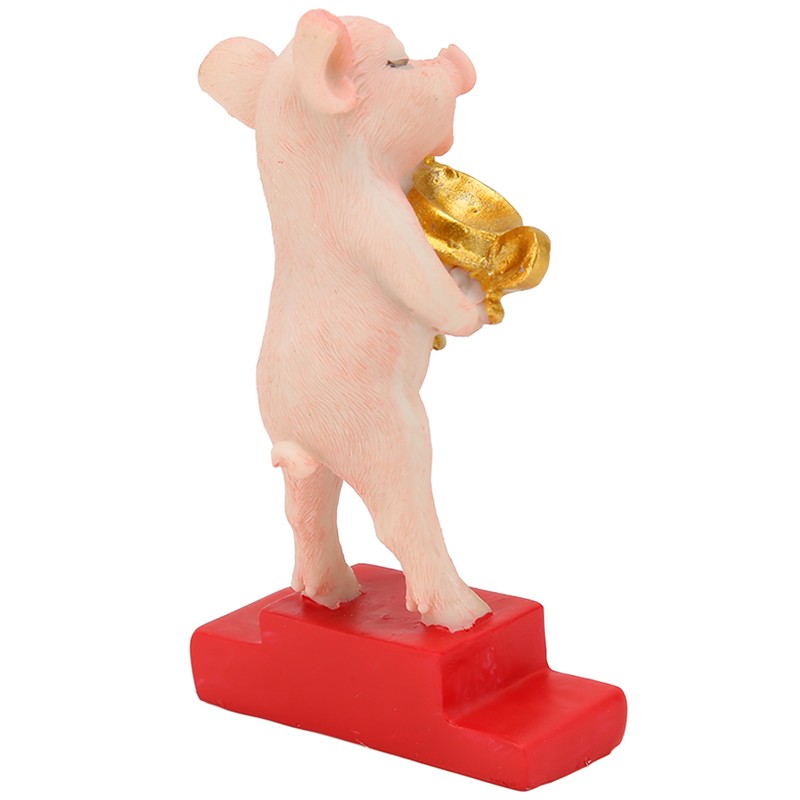 Pig Statue Cute Funny Tabletop Art Resin Pig Figurine Decoration