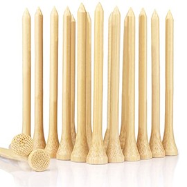WINGOLFER Golf Tees, 100 Packs of 3 1/4 Inch Golf tees, Professional Natural Bamboo Golf Tees, Durable & Stable Professional Tee System, Reducing Friction & Side Spin(Primary Color)
