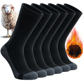 Benirap Merino Socks Hiking Socks, Professional Thermal Socks Winter Socks, Outdoor Anti-Bubble Trekking Socks Work Socks Warm Wool Socks Ski Socks for Men Women 3 Pairs, black