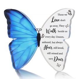 Sympathy Gift Memorial Gift Bereavement Gifts for Loss of Dad Mum Husband Friend Remembrance Gifts Butterfly Acrylic Plaque Grave Decorations